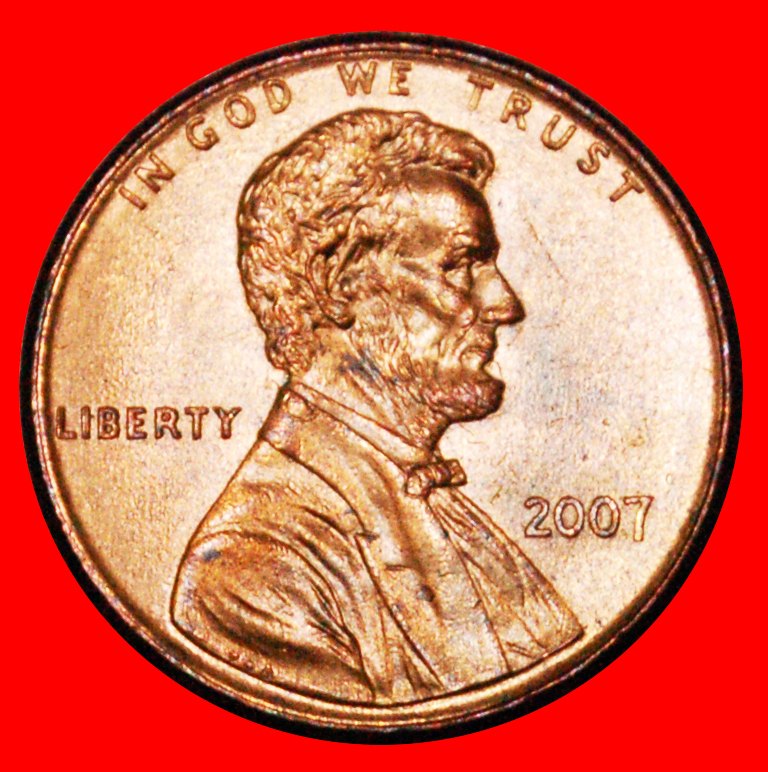  * MEMORIAL (1982-2008): USA ★ 1 CENT 2007! STG STEMPELGLANZ! LINCOLN (1809-1865) OHNE VORBEHALT!   