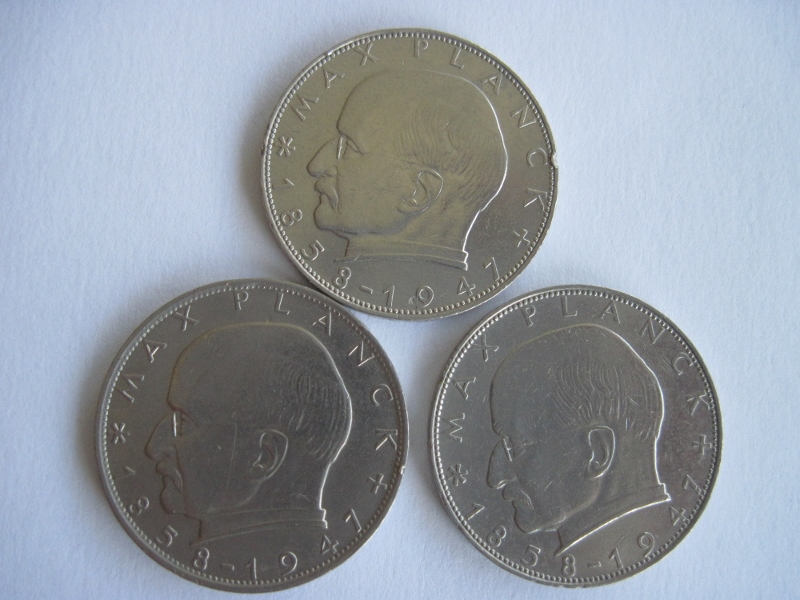  Deutschland 3 x 2 DM Max Planck 1958 G, 1964 G, 1968 j   