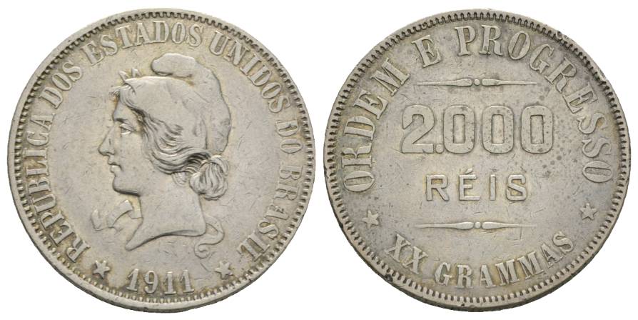  Brasilien; 2000 Reis, 1911   