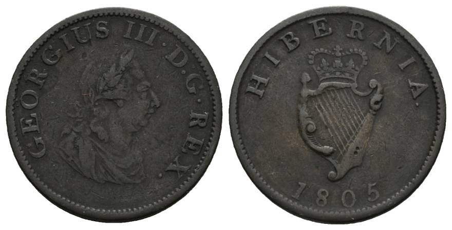  Irland; 1/2 Penny, 1805   