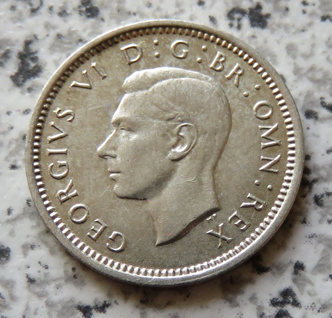  Großbritannien 3 Pence 1938, besser   