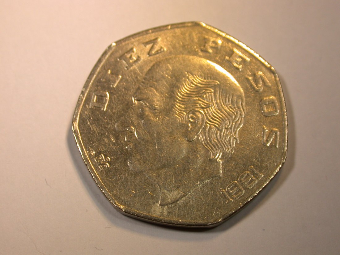 F13 Mexico 10 Pesos 1981 in vz Originalbilder
