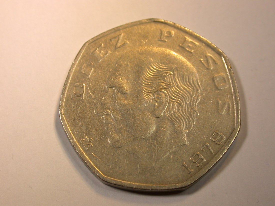 F13 Mexico 10 Pesos 1978 in vz-st Originalbilder