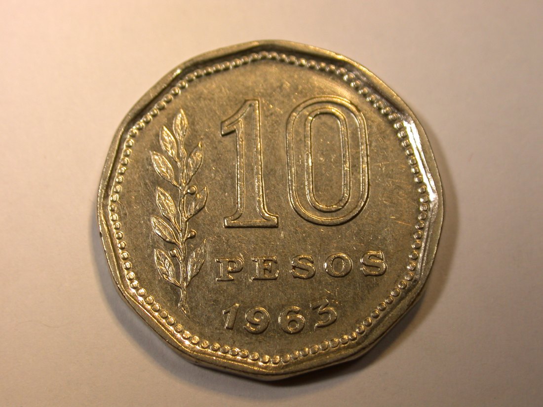 F13  Argentinien  10 Pesos 1963 in f.vz   Originalbilder   