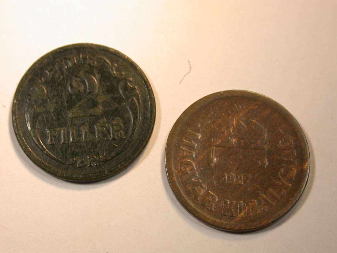 F13 Ungarn 2 x 2 Filler 1926 und 1927 in s-ss Originalbilder