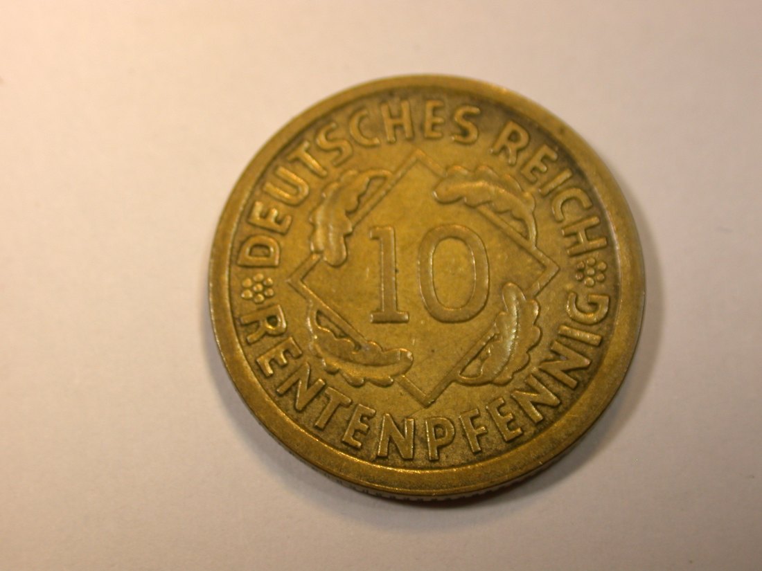  F13  Weimar  10 Renten Pfennig 1924 J in ss/ss+    Originalbilder   