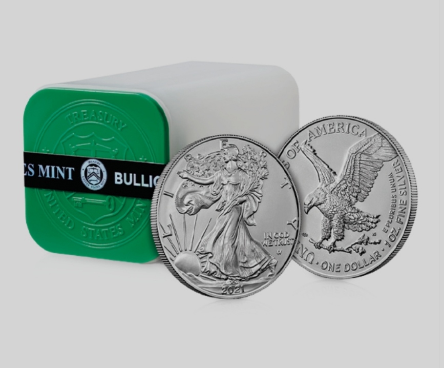  USA Originaltube 20 x 1 Oz Silber Dollar American Eagle 2021 Typ 2 neues Design   