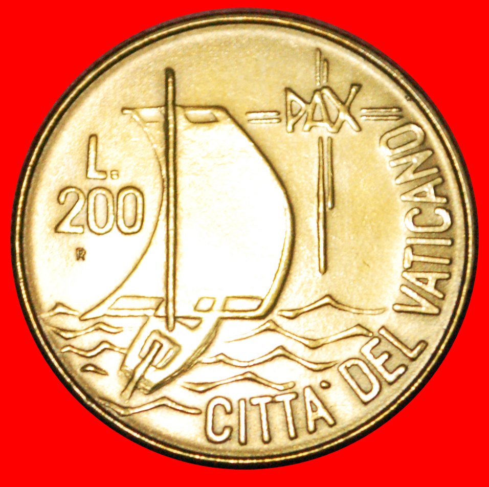 * SHIP: VATICAN ★ 200 LIRAS 1984R UNC MINT LUSTRE! ERROR! LOW START ★ NO RESERVE!