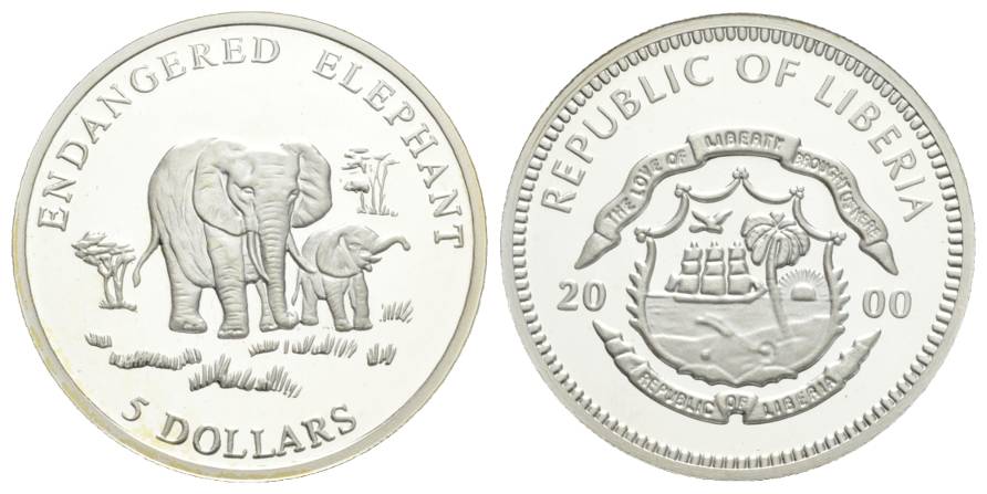  Liberia, 5 Dollars 2000   