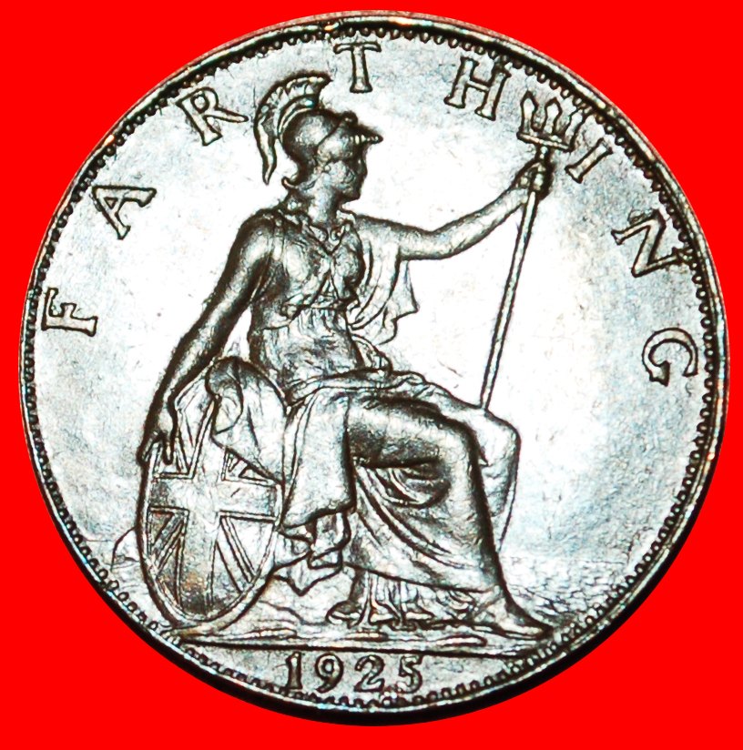 * HERRIN DER SEEN: GROSSBRITANNIEN ★ FARTHING 1925! GEORG V. (1911-1936)! OHNE VORBEHALT!