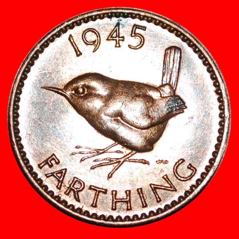  * SCHRAUBEN von KRIEGSZEIT (1939-1945): GROSSBRITANNIEN ★ FARTHING 1945 uSTG! OHNE VORBEHALT!   