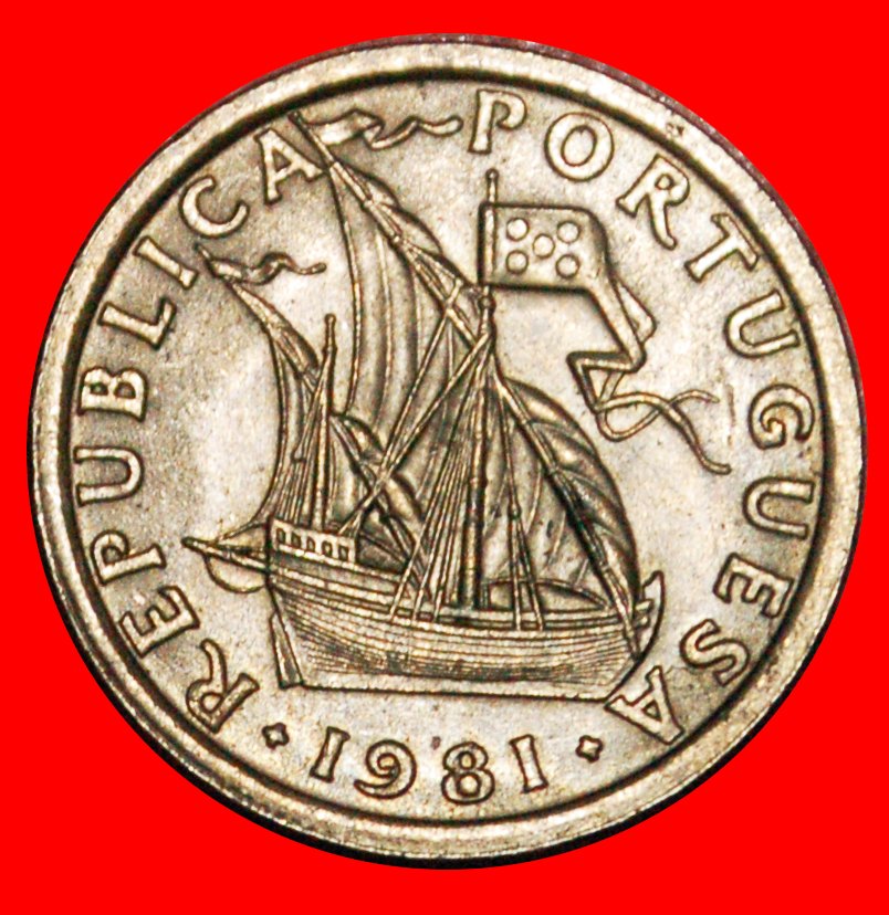  * SHIP (1963-1985): PORTUGAL ★ 2.50 ESCUDOS 1981 UNC MINT LUSTER! LOW START ★ NO RESERVE!   