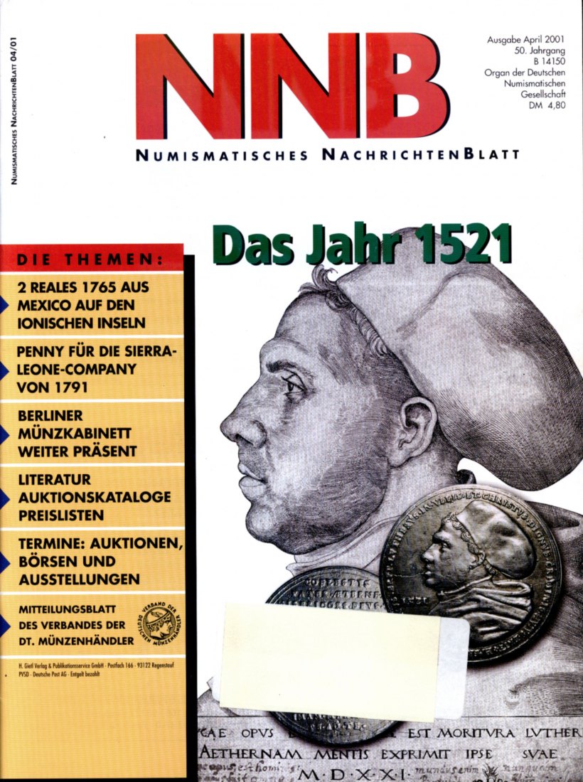  (NNB) Numismatisches Nachrichtenblatt 04/2001  Das Jahr 1521 Die Medaille im Zentrum von Renaissance   