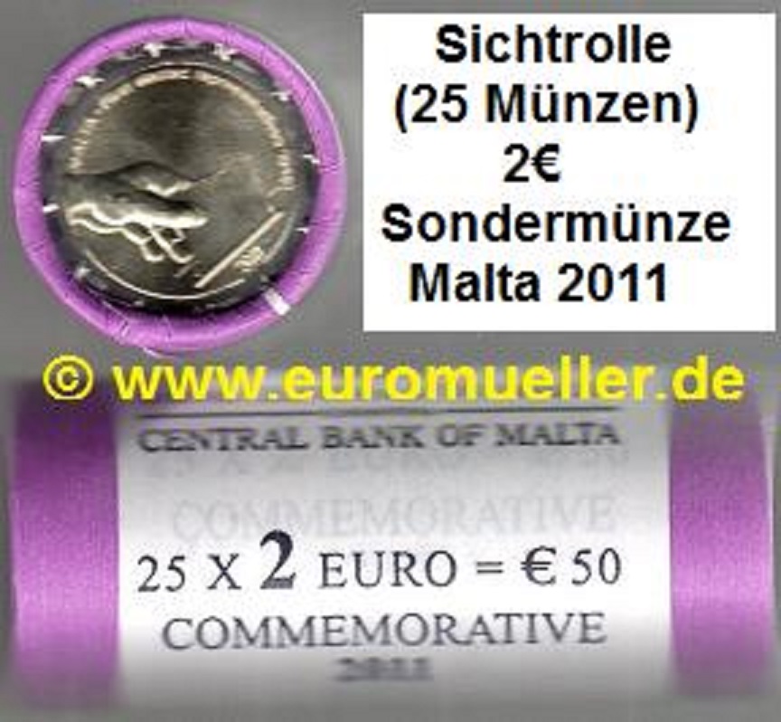 Malta Sichtrolle...2 Euro Sondermünze 2011...Wahl   