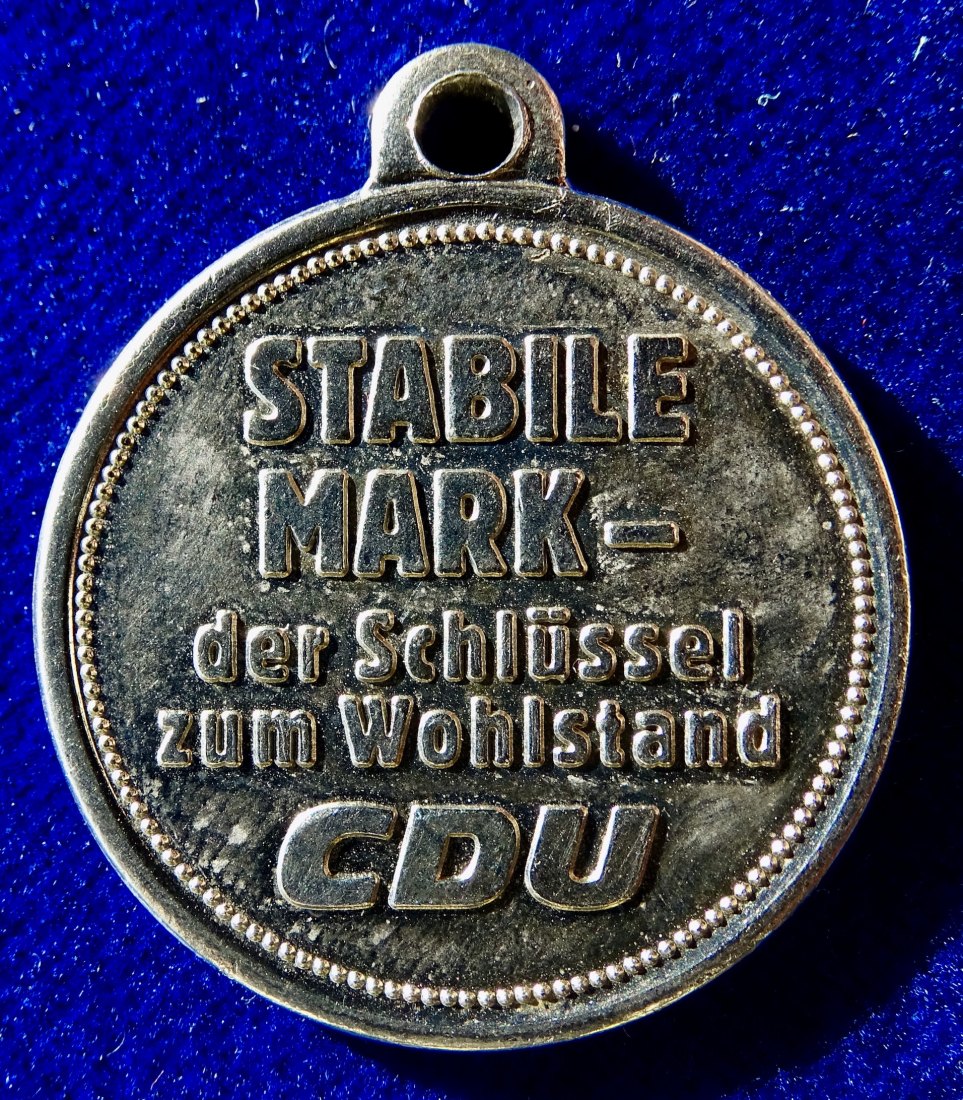  Medaille (Schlüsselanhänger) 1988 zur Wahlpropaganda für die CDU   