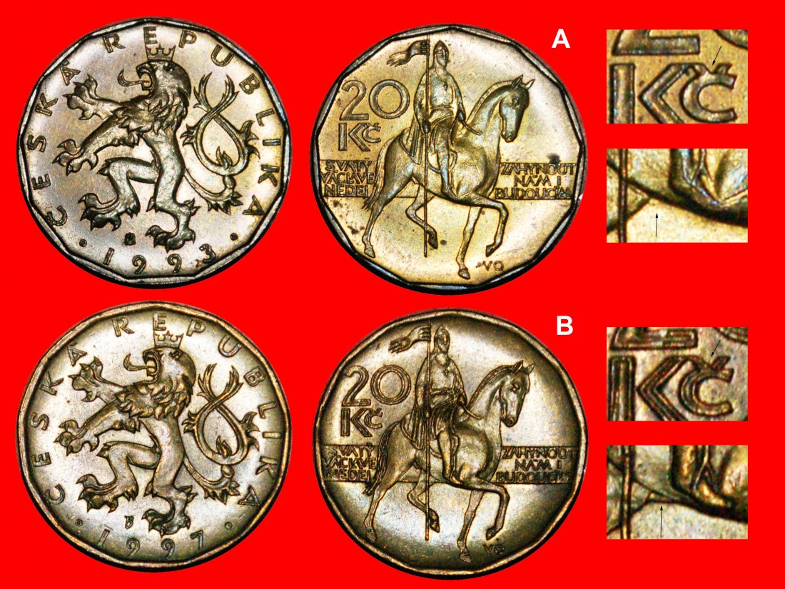  * WENCESLAUS I (907-935): CZECH REPUBLIC★20 KORUN 1993-1997 TO BE PUBLISHED★ LOW START ★ NO RESERVE!   