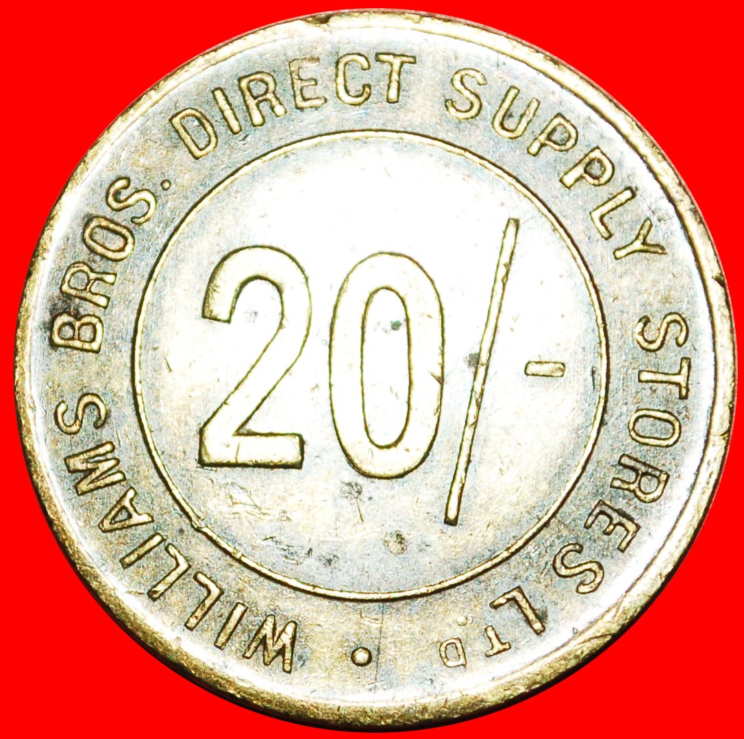  * LOYALTY TOKEN: GREAT BRITAIN ★ WILLIAMS BROS  / LONDON 20 SHILLINGS! LOW START ★ NO RESERVE!   