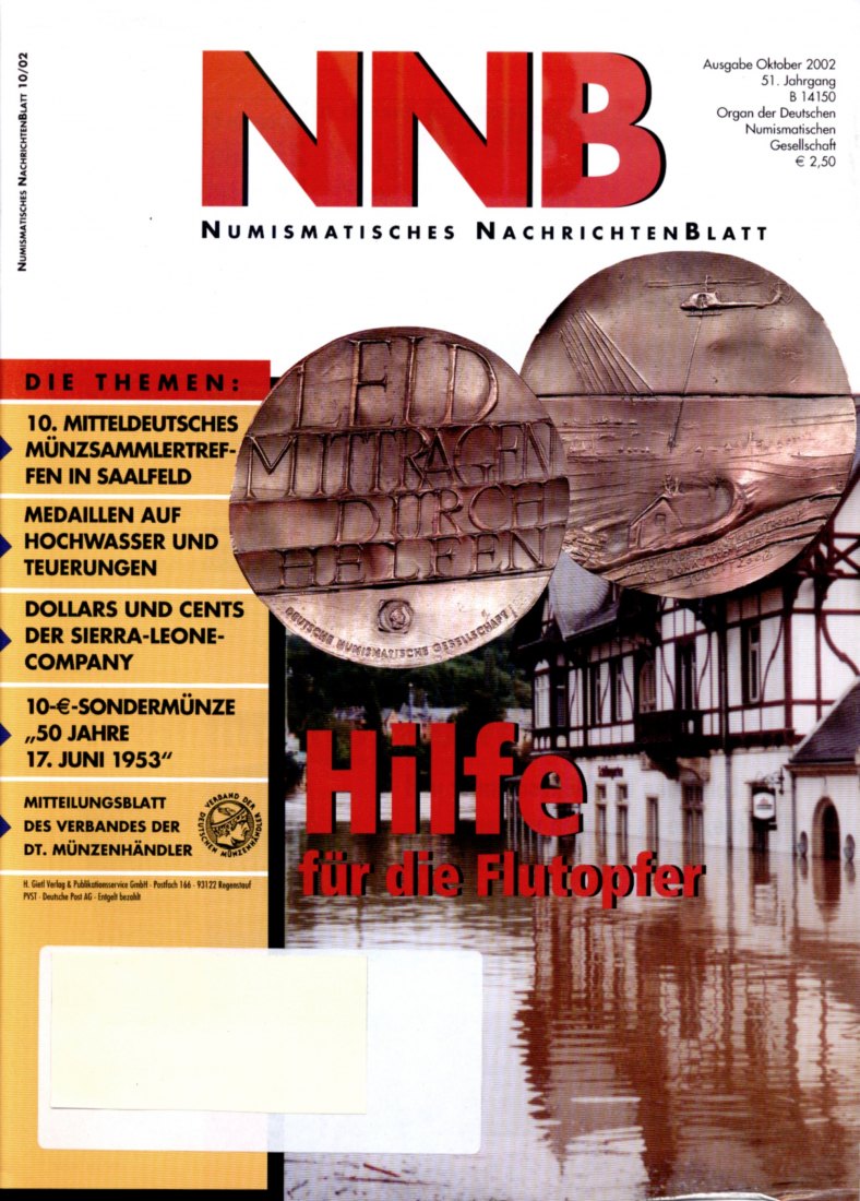  (NNB) Numismatisches Nachrichtenblatt 10/2002 ua. Dollars und Cents der Sierra-Leone-Company   