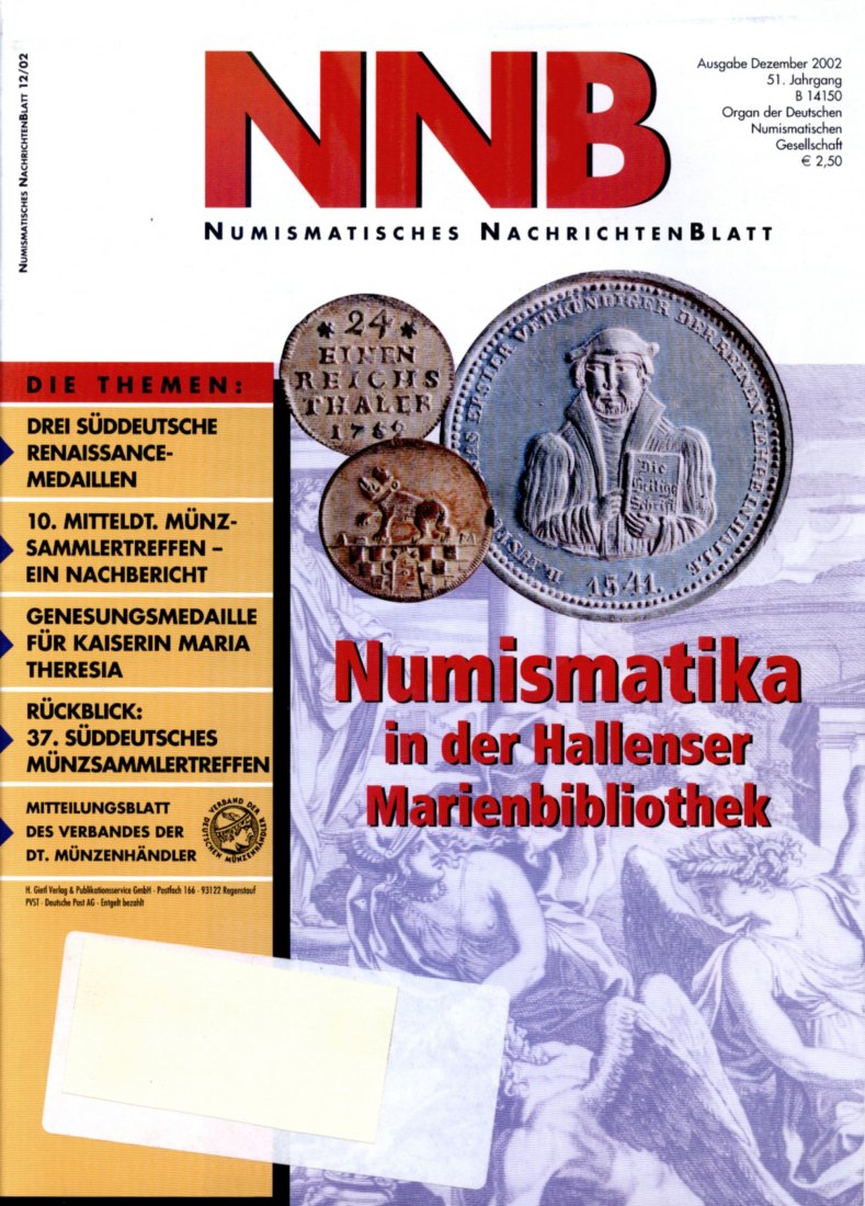 (NNB) Numismatisches Nachrichtenblatt 12/2002 ua. Die Numismatika in der Marienbibliothek zu Halle   