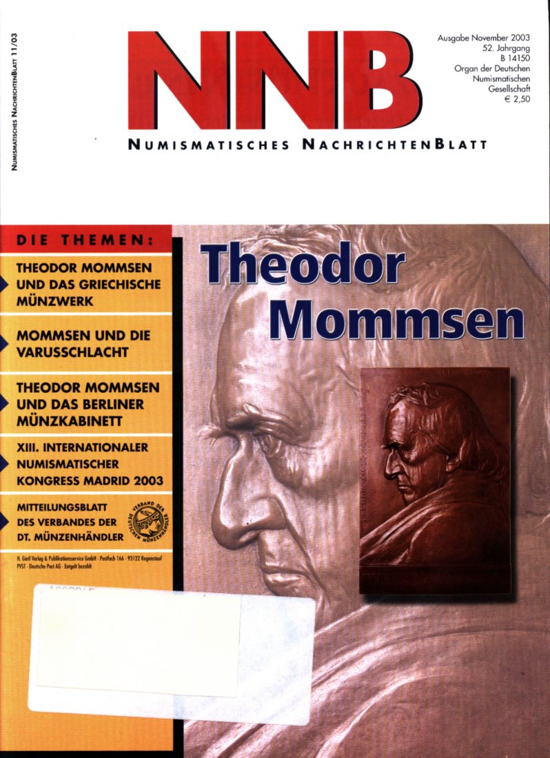  (NNB) Numismatisches Nachrichtenblatt 11/2003 Theodor Mommsen   