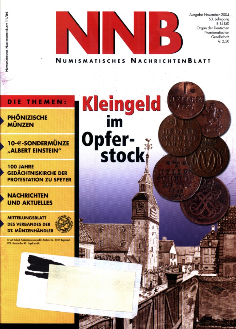  (NNB) Numismatisches Nachrichtenblatt 11/2004 Kleingeld im Opferstock Pfarrkirche Nieder-Erlenbach   