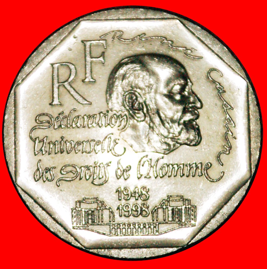  * RENE CASSIN (1887-1976): FRANCE ★ 2 FRANCS 1948 1998 UNC MINT LUSTRE! LOW START ★ NO RESERVE!   