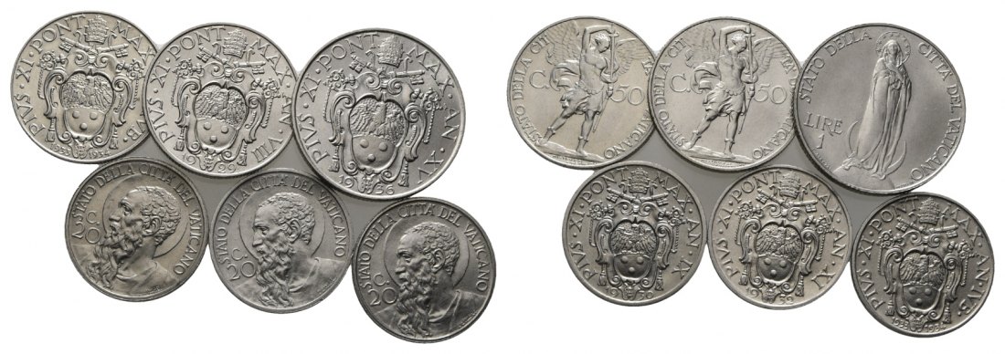  Vatikan; 6 Kleinmünzen   
