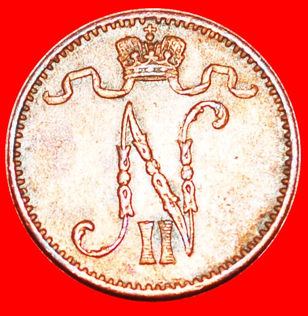  * NIKOLAUS II. (1894-1917): FINNLAND (russland, künftig die UdSSR) ★ 1 PENNY 1908! OHNE VORBEHALT!   