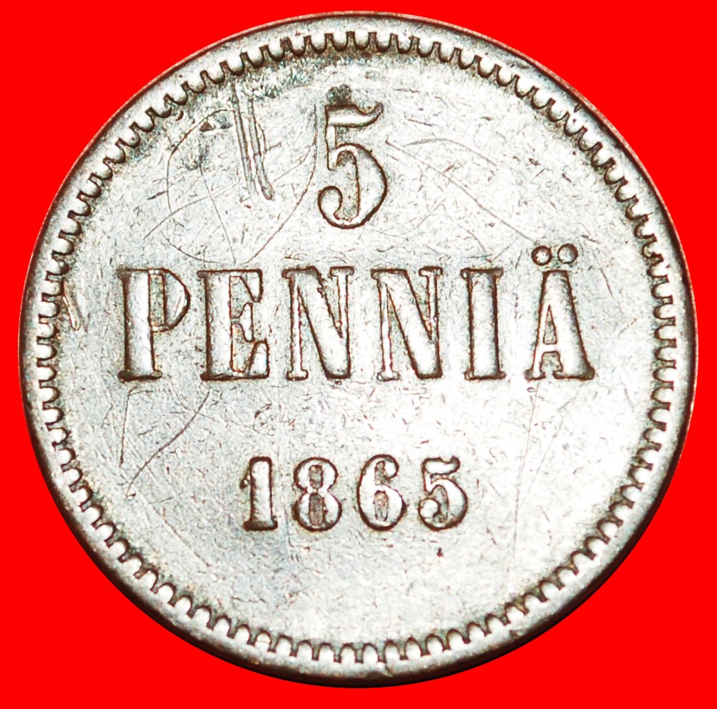  · ALEXANDER II.(1855-1881):FINNLAND(russland, die UdSSR)★5 PFENNIG 1865 UNGEWÖHNLICH★OHNE VORBEHALT!   