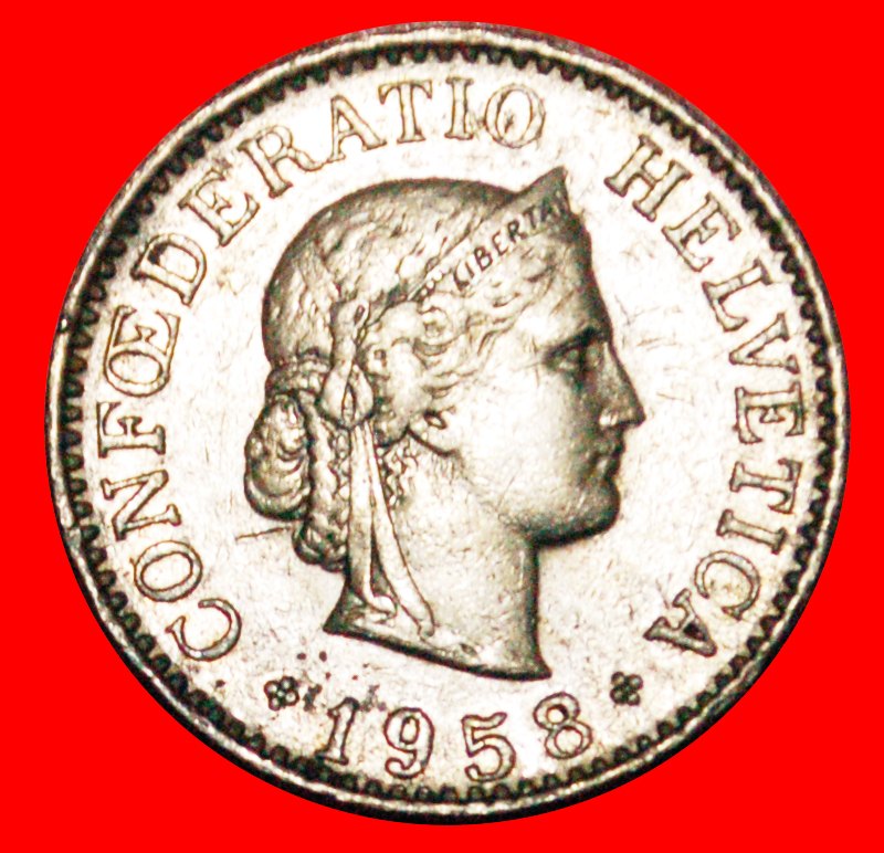 * LIBERTY (1879-2021): SWITZERLAND ★ 10 RAPPEN 1958B! LOW START ★ NO RESERVE!
