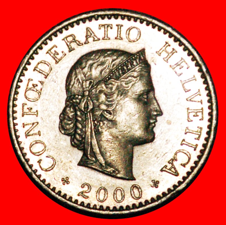 * LIBERTY (1879-2021): SWITZERLAND ★ 10 RAPPEN 2000B MINT LUSTRE! LOW START ★ NO RESERVE!