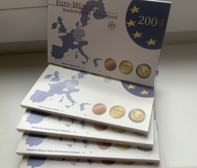  Deutschland Euro-KMS PP 2003 komplett A,D,F,G,J Alle 5 in Originalverpackung   