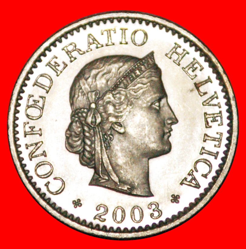  * LIBERTY (1879-2021): SWITZERLAND ★ 10 RAPPEN 2003B MINT LUSTRE! LOW START! ★ NO RESERVE!   