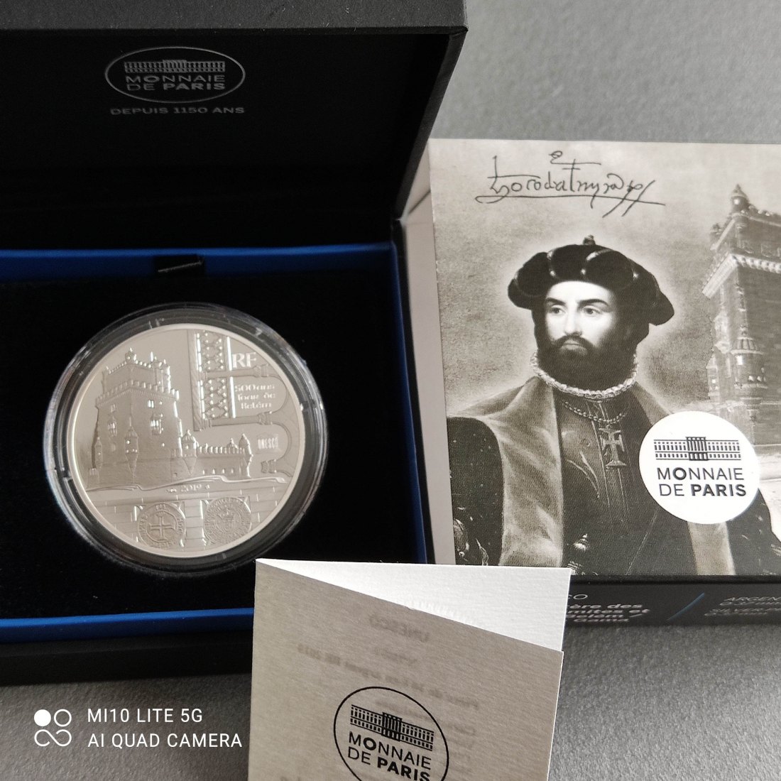  Frankreich 10 Euro Silber 2019 proof UNESCO 500 Jahre Turm zu Belem / 550. Geb. Vasco de Gama   