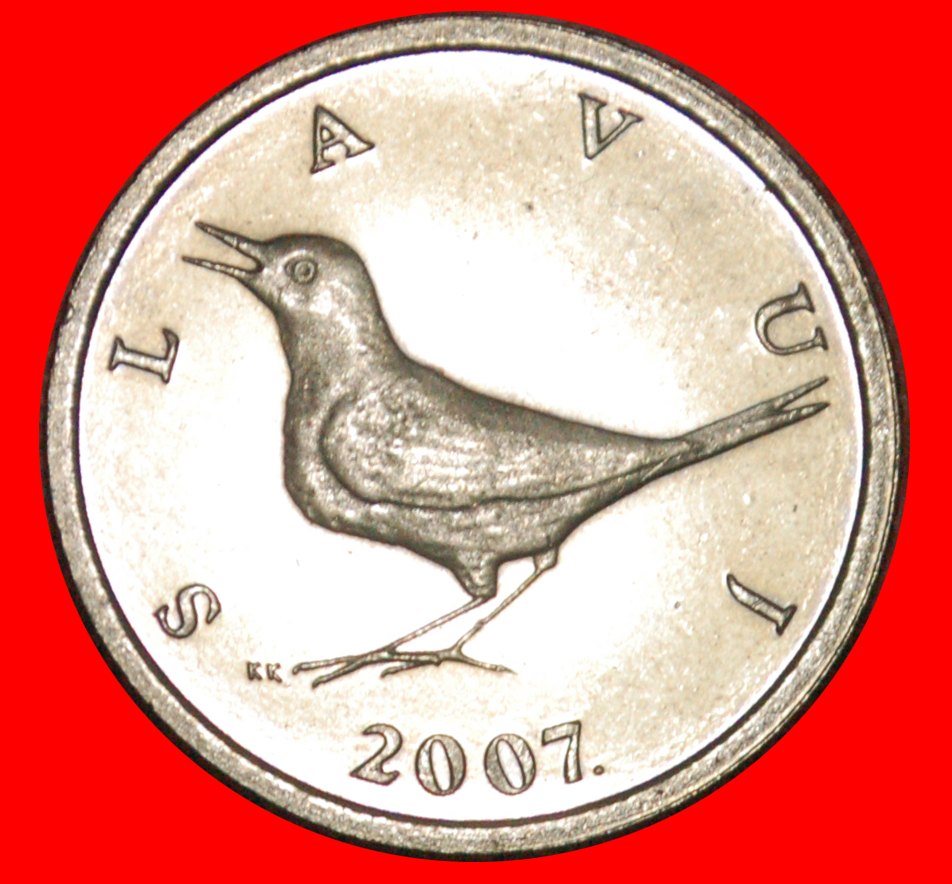  * NIGHTINGALE (1993-2019): CROATIA ★ 1 KUNA 2007. MINT LUSTRE! LOW START ★ NO RESERVE!   