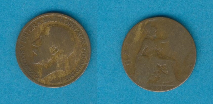  Großbritannien 1/2 Penny 1916   