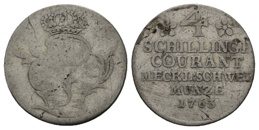  Mecklenburg; Kleinmünze 1763   