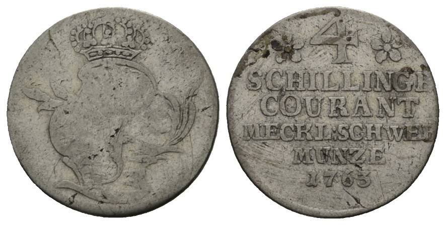  Mecklenburg; Kleinmünze 1763   