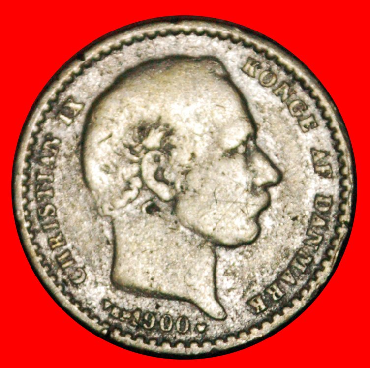  * SCHWEINWALE (1874-1905): DÄNEMARK★25 OERE 1900/1800 SILBER Christian IX. 1863-1906 OHNE VORBEHALT!   