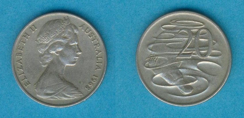  Australien 20 Cents 1968   