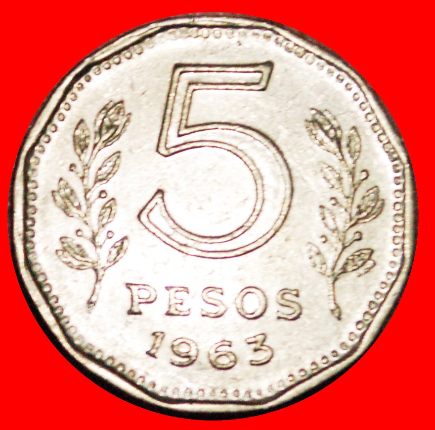  * SHIP (1961-1968): ARGENTINA ★ 5 PESOS 1963! LOW START ★ NO RESERVE!   