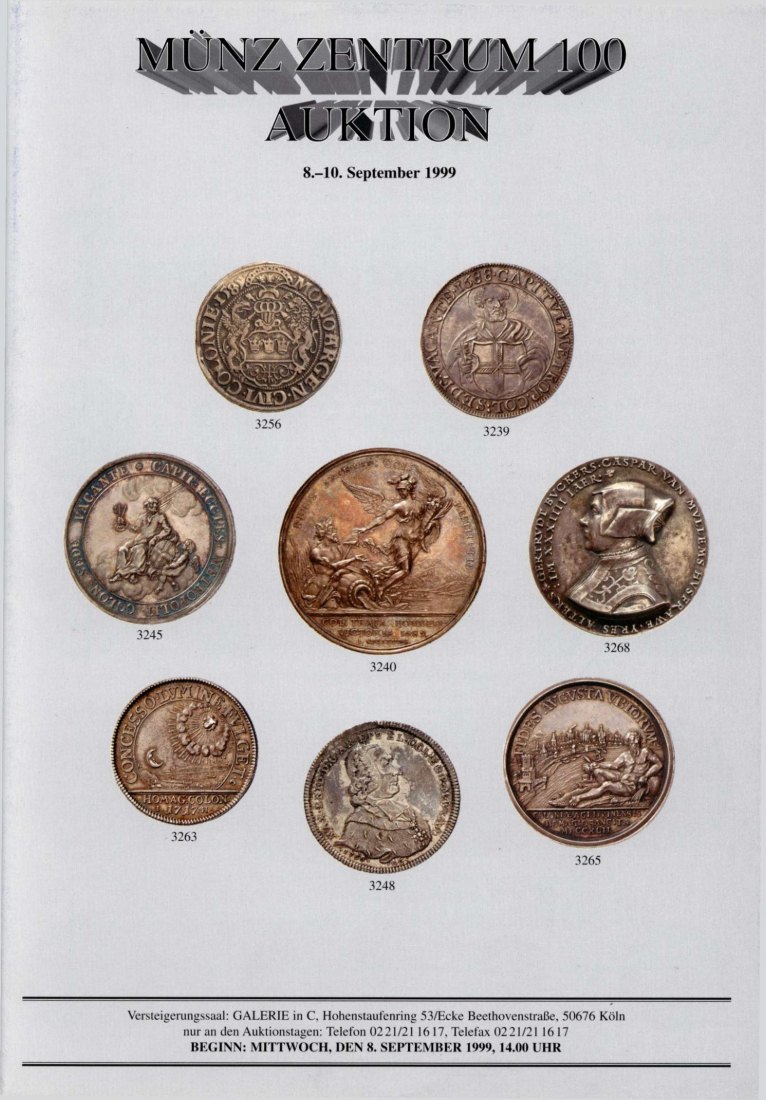 Münzzentrum (Köln) Auktion 100 (1999) Römische Republik -Imperatorische Prägungen / Köln Mittelalter