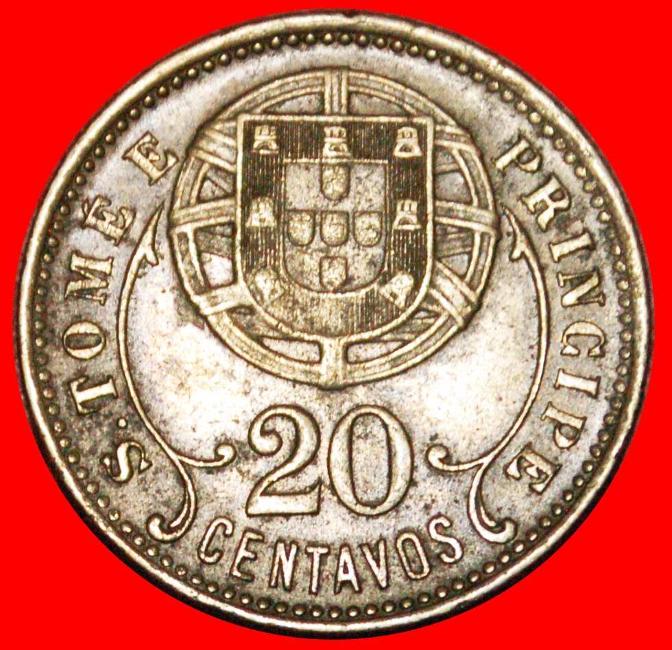 * PORTUGAL: SAINT THOMAS & PRINCE ★ 20 CENTAVOS 1929 UNCOMMON! LOW START!★NO RESERVE!