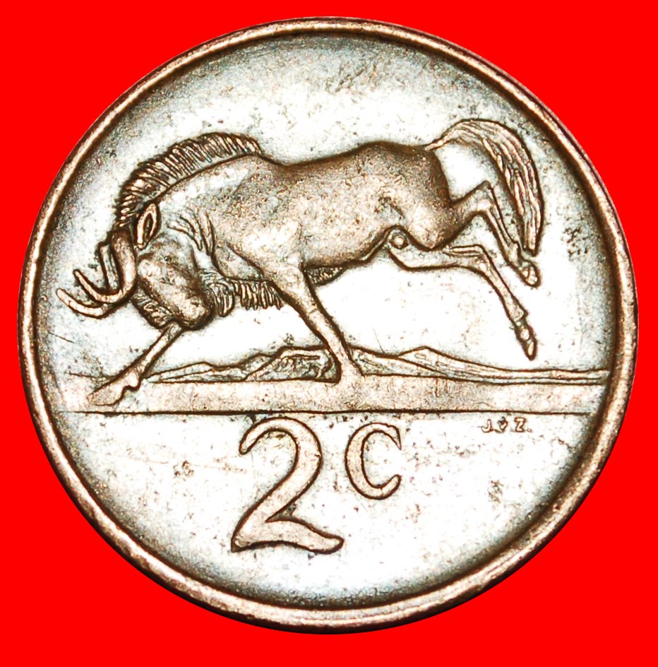  * DISCOVERY COIN with WILDEBEEST: SOUTH AFRICA ★ 2 CENTS 1989! LOW START!★NO RESERVE!   