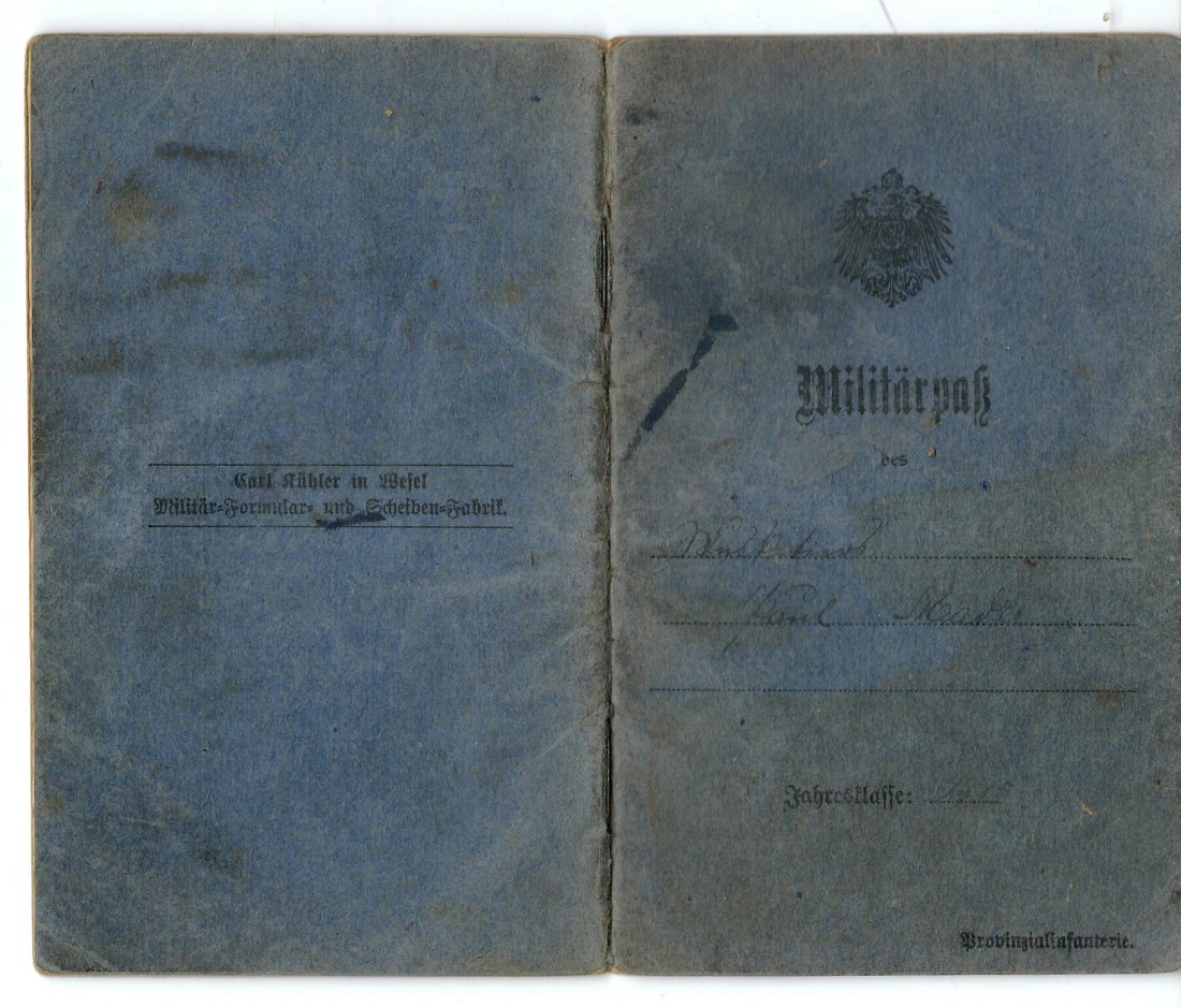  Militaria Orden I WK Militärpass eines Soldaten Goldankauf Koblenz Frank Maurer H106   