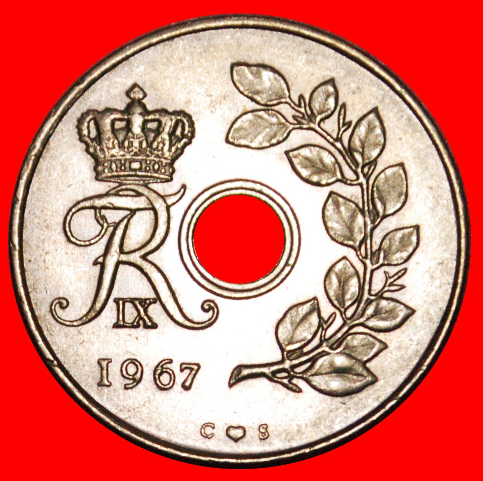  * MONOGRAM (1966-1972): DENMARK ★ 25 ORE 1967! FREDERICK IX (1899-1972) LOW START ★ NO RESERVE!   