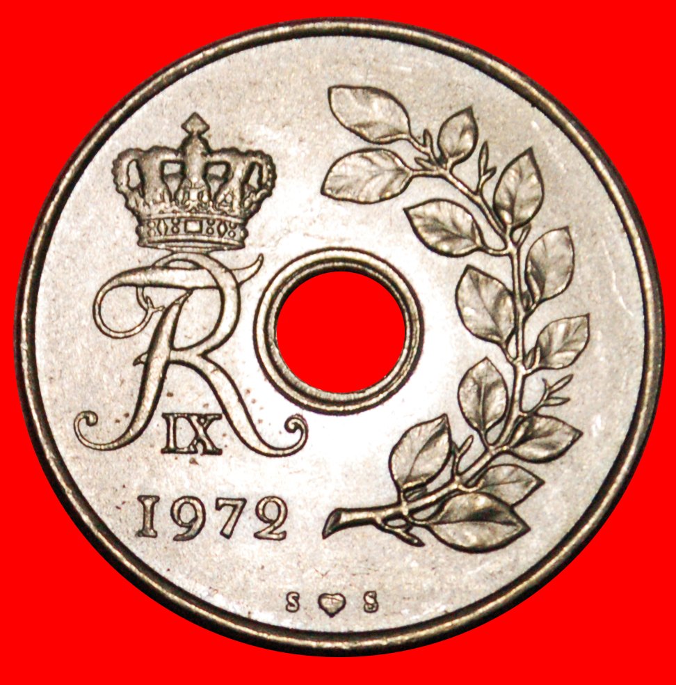  * MONOGRAM (1966-1972): DENMARK ★ 25 ORE 1972! FREDERICK IX (1899-1972) LOW START ★ NO RESERVE!   