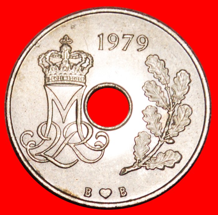  * MONOGRAM (1973-1988): DENMARK ★ 25 ORE 1979 UNC MINT LUSTER! LOW START ★ NO RESERVE!   