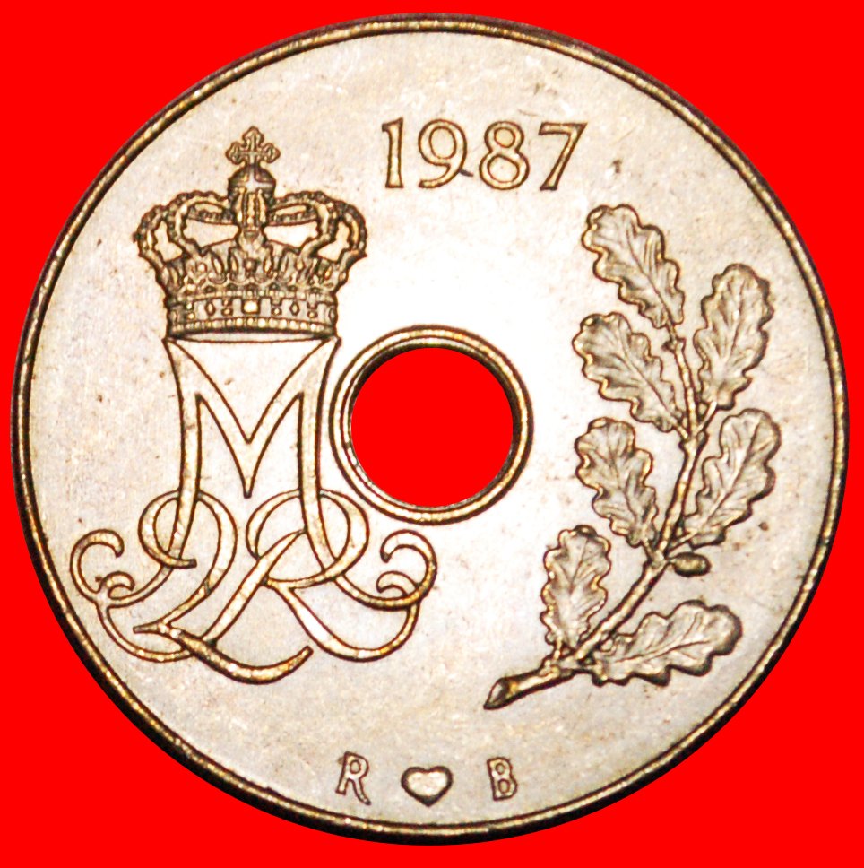  * MONOGRAM (1973-1988): DENMARK ★ 25 ORE 1987 UNC MINT LUSTER! LOW START ★ NO RESERVE!   