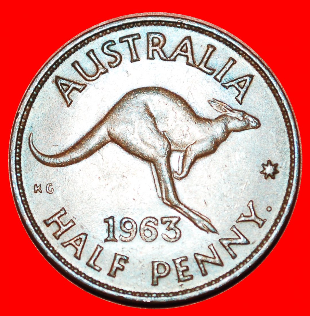  * KANGAROO RIGHT: AUSTRALIA ★ 1/2 PENNY 1963 PERTH! LOW START ★ NO RESERVE!   